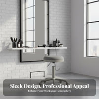 360-Degree Swivel Adjustable Wheeled Stool Effortless Rolling Wheels Adjustable Five-Wheel Stool Floor-Friendly Casters Seating Furniture Padded Cushion for Hairstylists, Professionals, Beauty Salon, Barbershop, Studio Parlor
