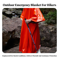 Poncho Heat Retention Thermal Emergency Raincoat Multifunctional Aluminized Film Poncho for Campers, Hikers, Camping, Outdoor