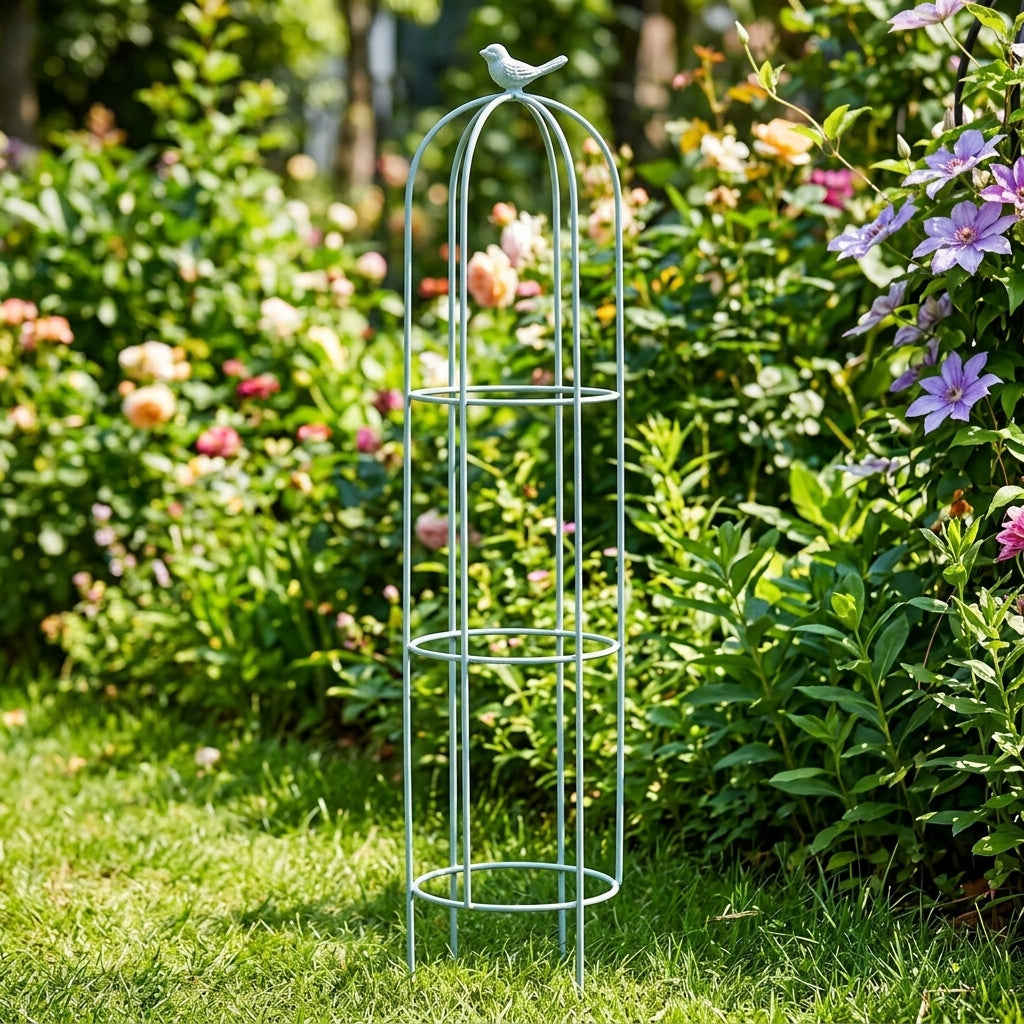 Large Iron Trellis for Climbing Roses, Metal Garden Trellis, European Design Plant Support for Vining Plants