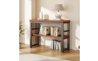 Wall-Leaning Bookshelf Space-Saving Wall-Leaning Bookcase Compact Two-Tier Storage Rack for Living Room, Study, Apartment