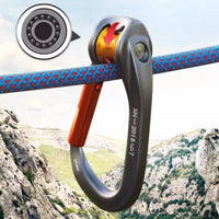 Heavy Duty Bearing Pulley Carabiner 25kN Strength Aerial Ropeway Pulley Clip 7075 Aluminum Alloy Screw Lock Carabiner Clip Lightweight for Climbers, Rappellers