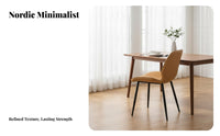 Comfortable Nordic Design Accent Chair Long-Lasting Faux Leather Dining Chair Easy to Clean Minimalist Backrest Stool Wear-Resistant for Students, Homeowners, Office Managers, Bedroom, Living Room, Restaurant, Reception Area