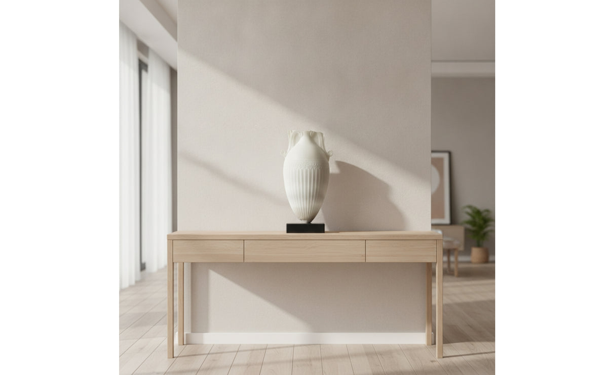 Decorative Vase White Vase with Base Sculptural Sculpture for Living Room, Console Table, Entryway