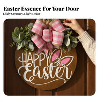 Easter Door Hanger Ready to Hang Easter Door Sign Sturdy Wood Bunny Welcome Sign for Homeowners, Party Hosts, Entryway, Living Room, Office