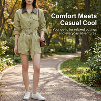 Stylish Denim Jumpsuit for Women, Casual Ladies with High Waist and Single Breasted Front, Outdoor Workwear for Plus Size
