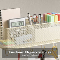 Clamp-on Cubicle Organizer Space-Saving Partition Shelf Mesh Design for Students