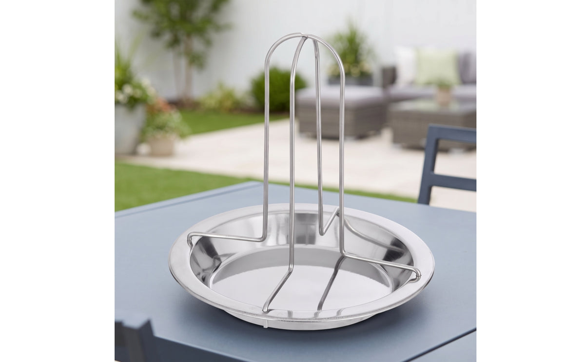 Chicken Roasting Rack Stainless Steel Vertical Chicken Roaster Stand Detachable Roasting Pan with Rack for Grillers, Home Cooks, Backyard Grilling