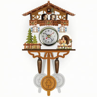 Wooden Cuckoo Clock with Pendulum Traditional Cuckoo Clock Rustic Vintage for Living Room, Cabin