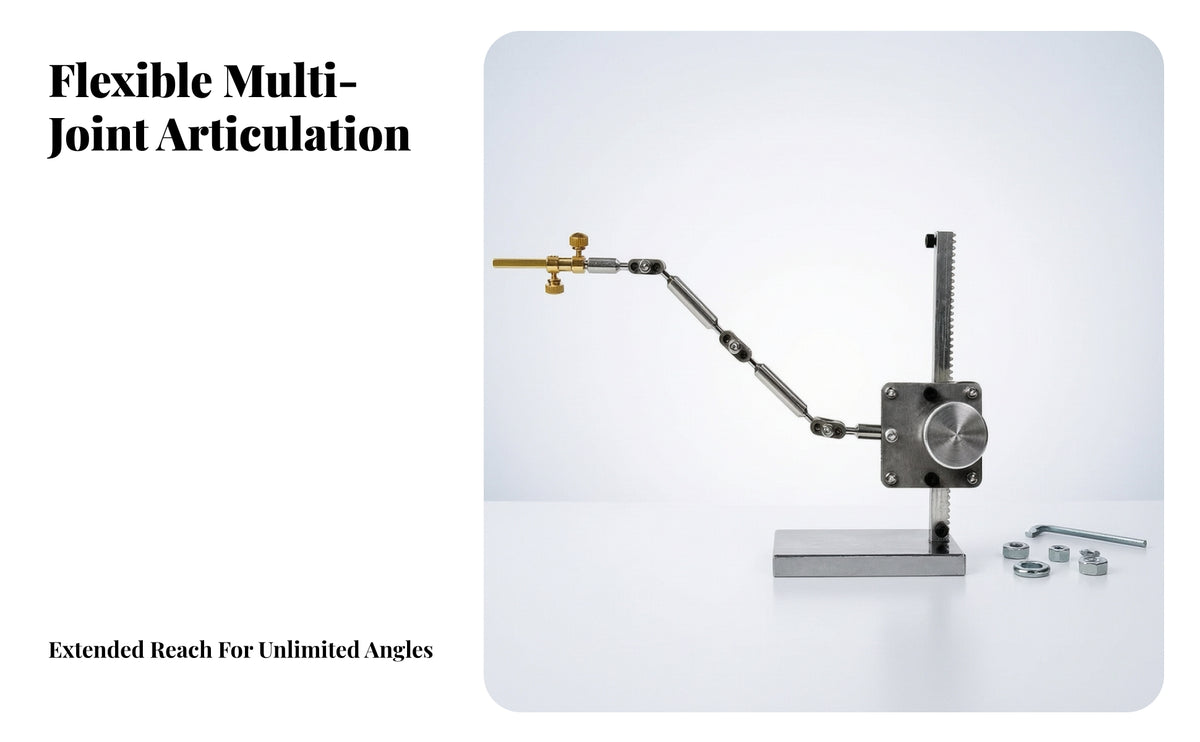 Lifting Stand with Articulated Arm | Stable Rectangular Base, Fine Angle Control, Stop-Motion Rig with Metal Clamp, for Figure Photography