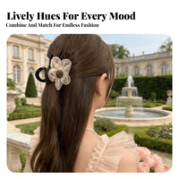 Floral Hair Claw Elegant Design Rhinestone Floral Hair Accessory Versatile Styling Flower Hair Clasp for Women, Girls, Daily Use, Holidays, Festivals