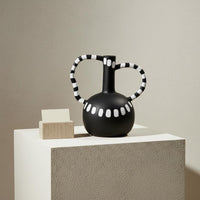 Black White Decorative Vase Modern Style Irregular Ceramic Vase Sophisticated Decor for Entryway