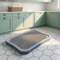 Indoor Dog Potty Training Tray Messmessless Puppy Potty Training Tray Easy to Clean Dog Toilet with Wall Washable for Young Dogs, Small Dogs, Apartments, Balconies
