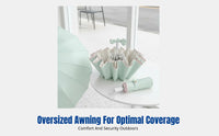 16-Rib Folding Sun Umbrella, Windproof UV Protection, Dual-Use, Colorful Coating, Contrasting Colors