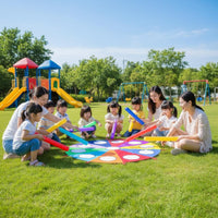 Indoor Outdoor Use Whack a Rodent Parachute Game Promotes Teamwork Rainbow Play Parachute Interactive Fun Colorful Design for Families, Adults, School Activities, Parties