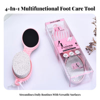 Removes Calluses 4 in 1 Foot File Exfoliating Callus Remover Tool Easy to Use for Beauty Enthusiasts, Athletes, Bathroom, Shower, Travel