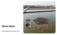 20 Pieces Hexagonal Fish Guard PP Material Buoyant Pond Protector Grid Nearly Invisible Waterfowl Deterrent Grid for Koi Ponds