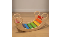 Wooden Climber Rockers Rounded Finish Slatted Rocking Curvedin-1 Arched Climbing Bridge for Playroom
