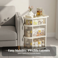 Foldable Multi-Tier Trolley Mobile Design Side Table Multifunctional for Parents