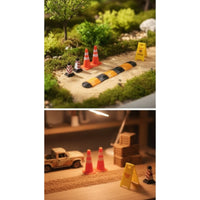 8 Pieces Small-Scale Speed Bumps Mini Traffic Accessory Set Realistic Toy Traffic Cones Sturdy for Model Collectors