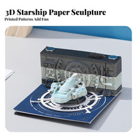 Futuristic-Fi Themed Spaceship Memo Block Decorative Ornament 3D Paper Sculpture Calendar Creative Gift for Students, Adults, Study Room