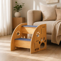Solid Wood Pet Stairs for Cats and Dogs, Multi-level Ramp for Beds and Sofas, Non-slip Steps for Small and Elderly Pets