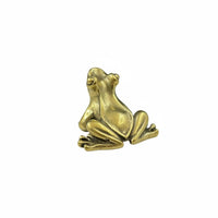 Retro Design Brass Frog Figurine Collectible Mini Frog Figurine Fine Workmanship Tea Pet Hand Polished for Feng Shui Enthusiasts, Collectors, Desktop, Office, Car Dashboard