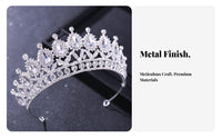Bridal Princess Crown Elegant Design Crystal Bridal Tiara Crystal Accent Crown Luxury Look Crystal Headpiece Baroque Design