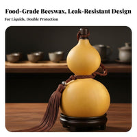 Chinese Hulu Beverage Gourd Symbol of Luck Chinese Hulu Bottle Traditional Beverage Pot Hand-Woven Rope House Decoration