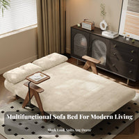 Foldable Design Fold-unfold Wooden Frame Couch Space-Saving Tri-Fold Sleeper Loveseat two-in-onePurpose Sofa Bed dense foam Cushioning for Apartment Dwellers, Students, Homeowners, Small Spaces, Living Room, Bedroom, Home Office