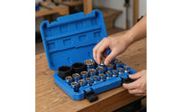 21 Pieces Twelve-Point Socket Set Organized Socket Set with Carrying Case Chrome-Finished for Mechanics, Automotive Repair