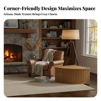 Space-Saving Imitation Rattan Corner Bin Easy to Clean Corner Storage Basket Decorative Quarter Circle Storage Box Waterproof for Homeowners, Families, Bedroom, Living Room, Bathroom, Kitchen