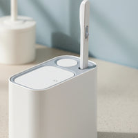 Small Slim Bathroom Trash Can Disposable Trash Can with Toilet Brush and Holder Replaceable Bathroom Wastebasket with Toilet Brush Concealed for Washroom