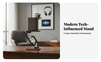 2 Pieces Desktop Speaker Stand Vibration Reduction Studio Display Desk Stand Anti-Slip Padding Metal Computer Speaker Holder for Users, Gaming Room