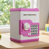 ATM Piggy Bank Secure-Look Piggy Bank with Keypad Electronic Safe with Dial Realistic Sturdy for Children, Playroom, Bedroom