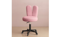 Long-Eared Stool Cute Chair with Wheels Small Chair with Backrest for Nail Technicians, Vanity Table, Beauty Salon