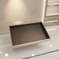 Jewelry Display Tray Brushed Gold Jewelry Organizer Tray Rectangular Open-Top for Jewelers, Retail Showcase