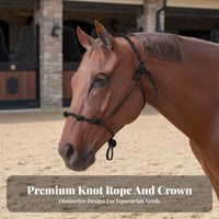 Rope Halter Twisted Crown Knotted Training Halter Equestrian Equipment Natural Horsemanship Clinician Design