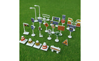 Scene Building Miniature Road Sign Set Educational Sand Table Road Signs Lightweight Miniature Traffic Sign Set Sturdy for Hobbyists