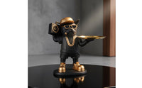 Canine Statue Tray Twofold Function Canine Butler Statue Creative Designed Canine Butler Figurine for Living Room, Desktop
