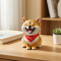 Shiba Dog Piggy Bank Cute Japanese Dog Piggy Bank Creative Statue for Kids, Desk