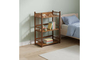 Large Capacity Multi-Tier Bamboo Bookshelf Simple Design Freestanding Bamboo Bookcase Multipurpose Freestanding Storage Shelf Easy Assembly for Living Room, Bedroom, Home Office