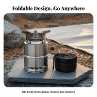 Foldable and Lightweight Portable Wood Combustion Cooker Easy to Assemble Wood Combustion Camp Cooker Stable Cooking Platform for Barbecue