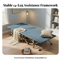Foldable Design Folding Camp Bed adaptable Adjustable Reclining Bed No Installation Required Single camp bed Padded mattress for Office Workers, Hospital Visitors, Outdoor lovers, journeys, Home, Camping