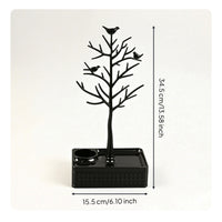 Jewelry Tree with Base Decorative Earring Holder Stand Compartmented for Dresser