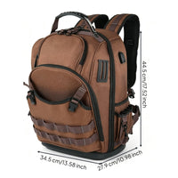 Multi-Pocket Tool Backpack Padded Tool Bag Backpack Long-Lasting Work Pack Adjustable for Electricians, Technicians, Job Site