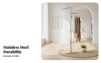 Stainless Steel Clothing Rack Stable Base Freestanding Clothes Display Space-Efficient Freestanding Garment Display for Temporary Retail Space S