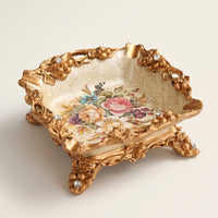 Antique-Inspired Decorative Ornate Tabletop Vintage-Style Vessel Floral for Smokers, Collectors, Coffee Table, Living Room, Office