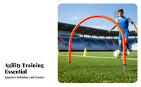 Ground Stake Agility Gate Football Dribbling Arch PVC Soccer Passing Arch for Kids, Young Athletes, Outdoor, Backyard