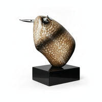 Marble Bull Sculpture Modern Abstract Bull Sculpture for Tabletop Display