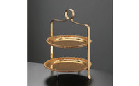 2-Tier Dessert Stand Simple to Clean Cupcake Display 2-Tier Cake Stand Reflective for Cafes